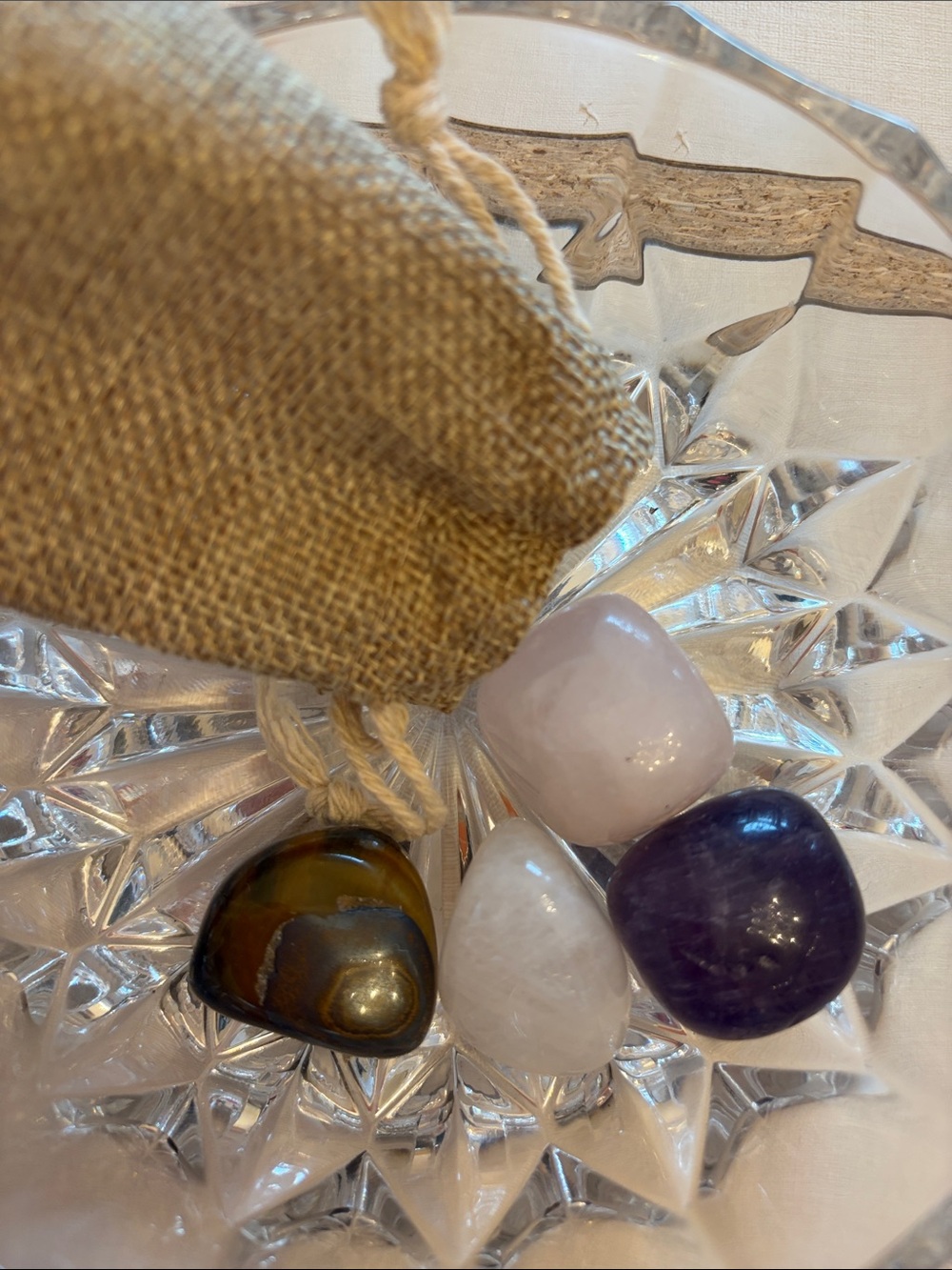 Polished Healing Stone Set - Cream, Purple, Brown, White